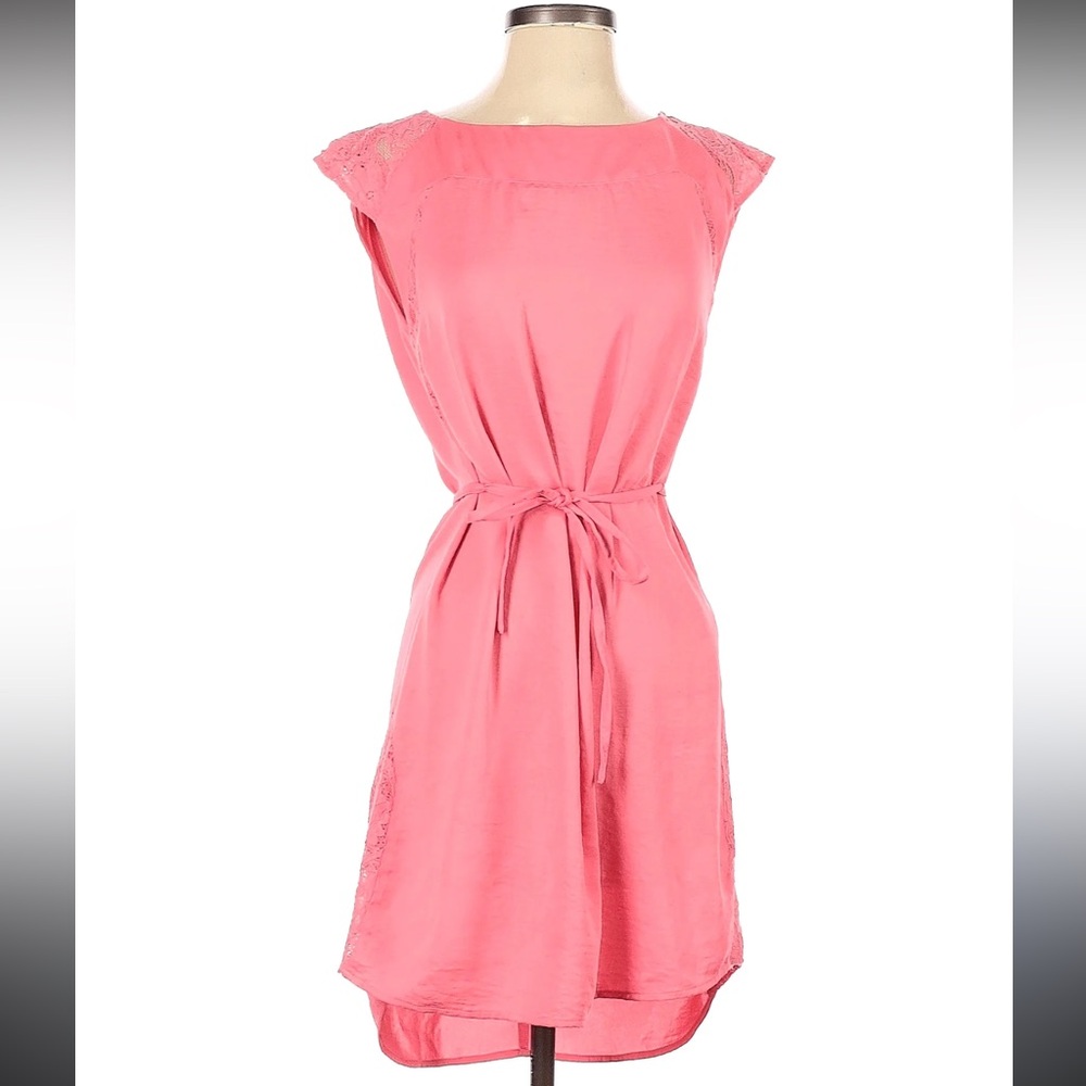 H&M Conscious Collection Coral Lace HiLow Dress with Cutout Back Size Large